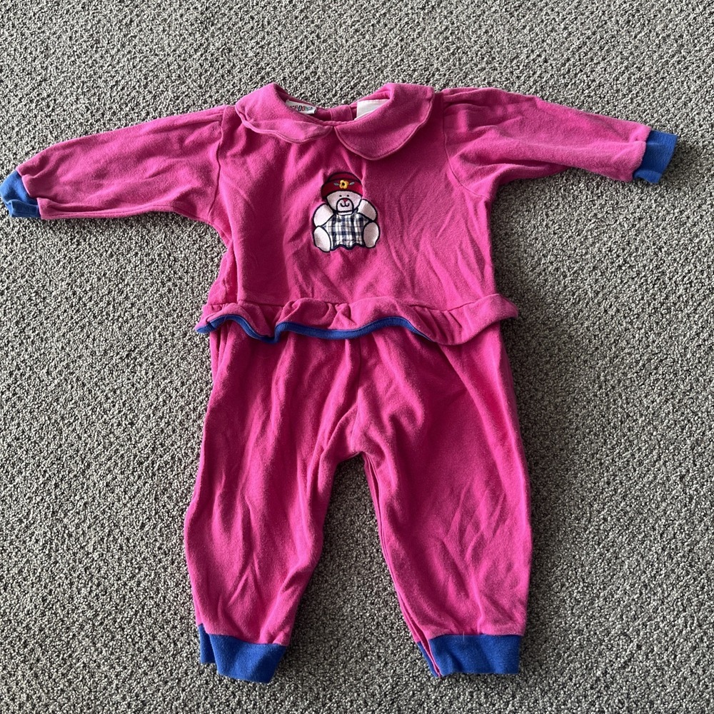 Vintage Okie Dokie One Lice Pink Romper. 18 Months.‎ Y2K. Color Block